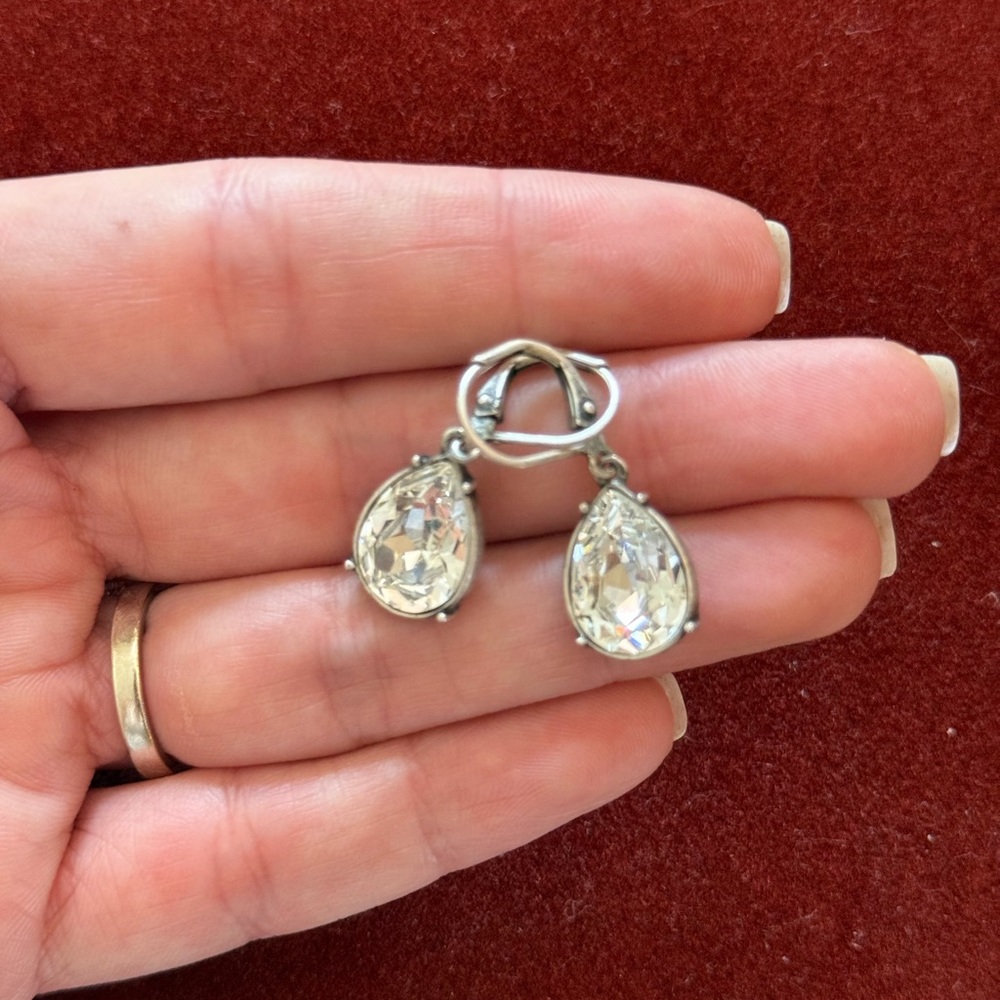 Touchstone Crystal Silver Teardrop Earrings